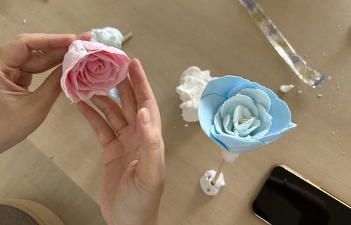 粘土艺术疗愈工作坊现场粘土花作品